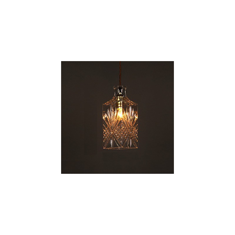 Lustre de vidro artístico esculpido criativo com garrafa romântica, luz pendente