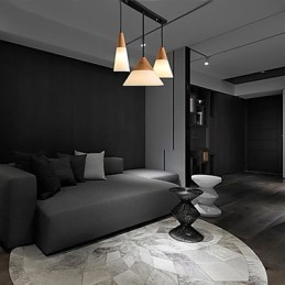 Lustre moderno e contemporâneo estilo mini cromado de metal