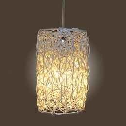 Lâmpada de teto suspensa de cabeça única moderna Rural Cany Art Woven Rattan