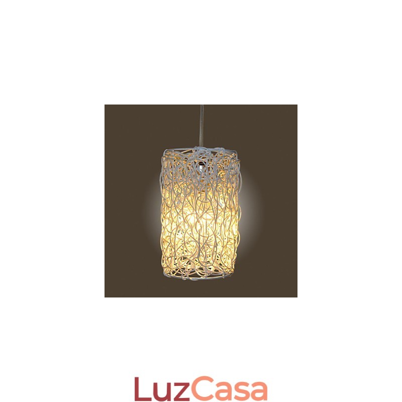 Lâmpada de teto suspensa de cabeça única moderna Rural Cany Art Woven Rattan