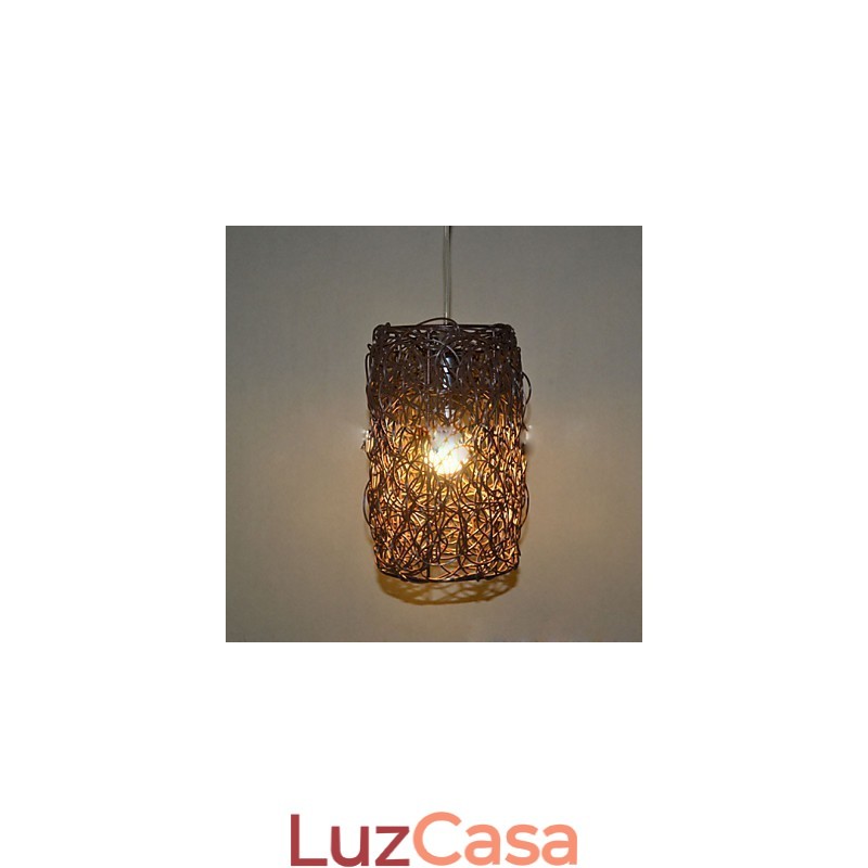 Lâmpada de teto suspensa de cabeça única moderna Rural Cany Art Woven Rattan