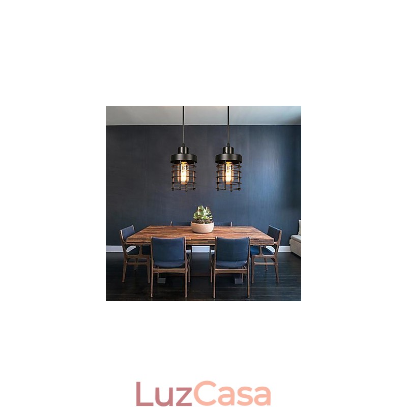 Retro Círculo De Lâmpadas De Cabeça Única E Lanternas Personagem Arte Lustre Lâmpada