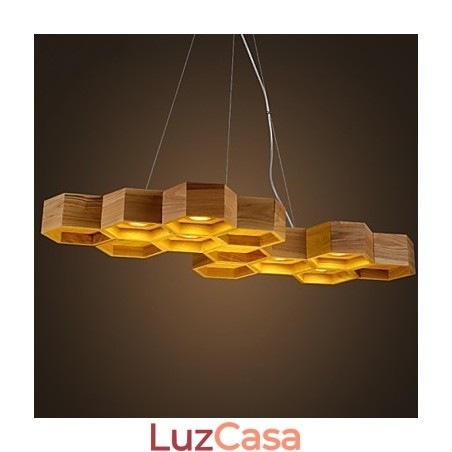 Designer Art Individuality Lustre Simples Honeycomb Madeira Lâmpadas Designer Art Individuality Lustre Simples Honeycomb Madeira Lâmpadas