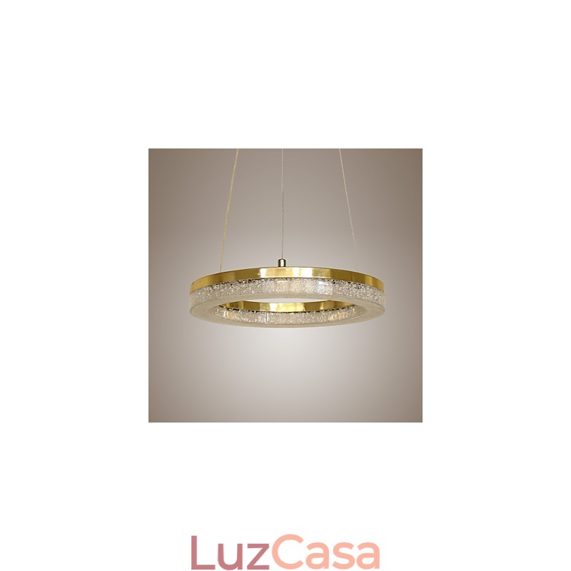 Luminária pendente de cristal dourada moderna