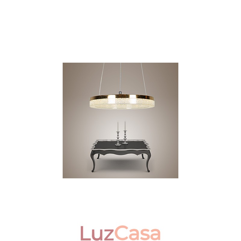 Luminária pendente de cristal dourada moderna