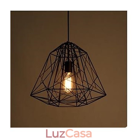 Luminária pendente retrô pequena sentada em ferro forjado com diamante Luminária pendente retrô pequena sentada em ferro forjado com diamante