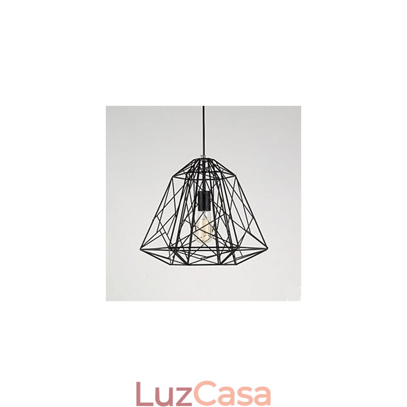 Luminária pendente retrô pequena sentada em ferro forjado com diamante